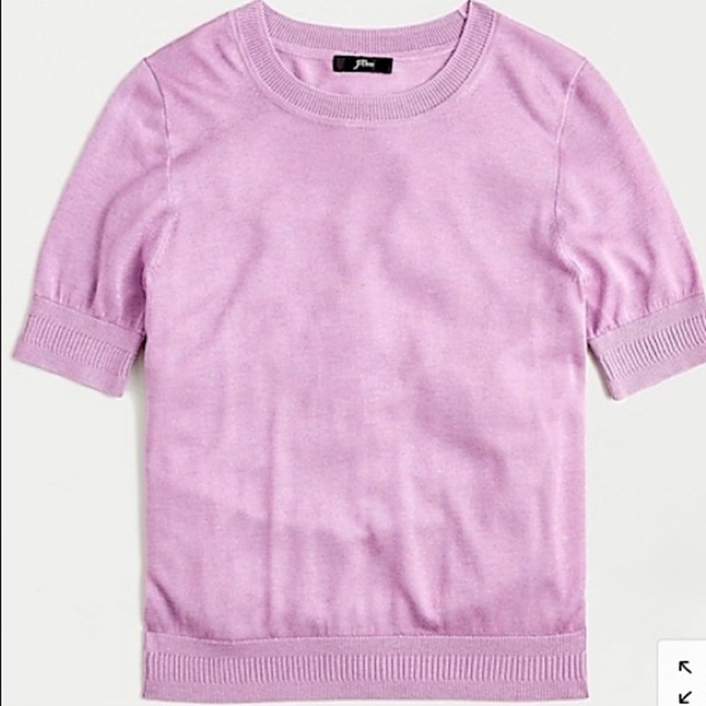 J. Crew shirt-sleeve silk blend crewneck sweater